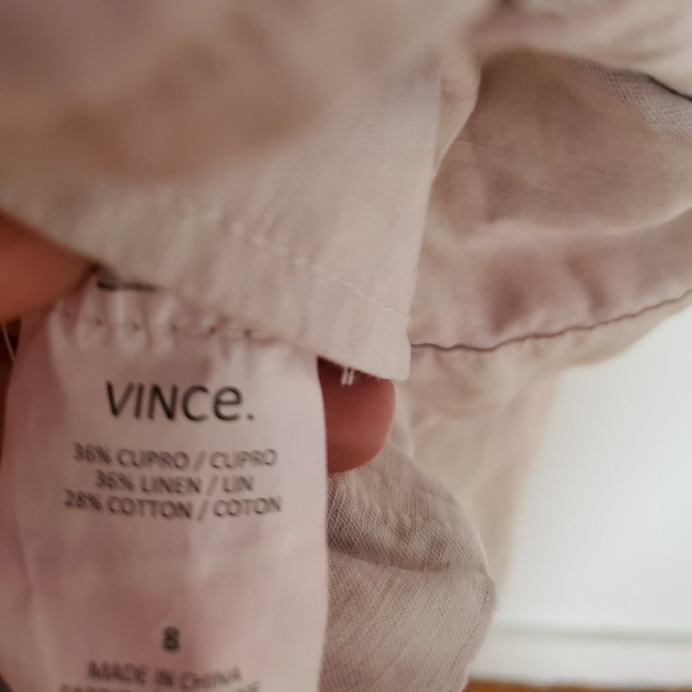 Vince linen painted Blazer 4 6 8 Pink white purple small med work summer travel - Picture 8 of 9